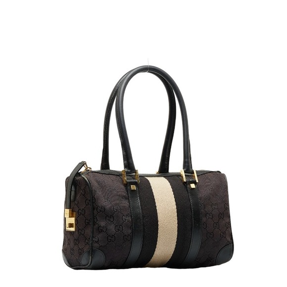 Authentic Gucci GG Canvas Mini Web Boston Bag - Picture 2 of 12